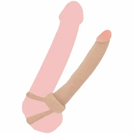 ToyJoy Get Real Double Trouble Silicone Dual-Ended Model 16cm Beige