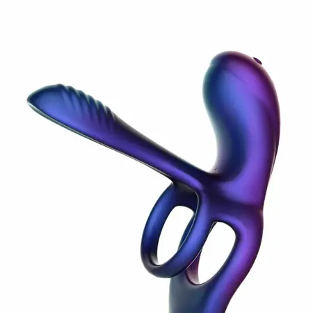 Hueman Zenith Intimate Ring with Dual Stimulation, Purple, Remote Control