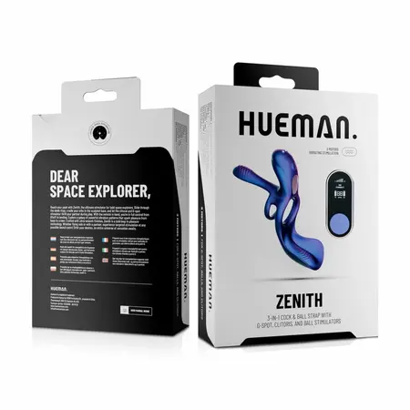 Hueman Zenith Intimate Ring with Dual Stimulation, Purple, Remote Control