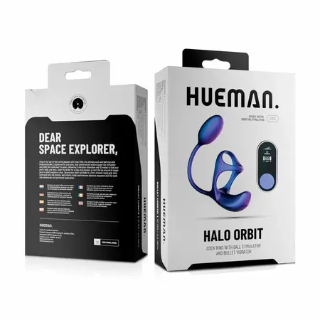 Hueman Halo Orbit Dual-Motor Intimate Ring, Purple, Remote-Controlled