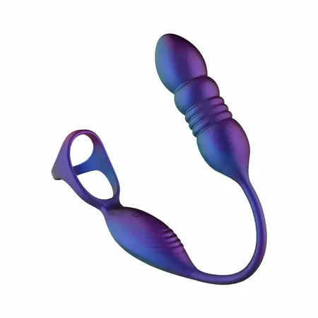 Hueman Deep Impact Dual-Action Silicone Intimate Ring Purple