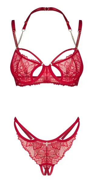 Obsessive Matildea Intimate Set Red with Chains 2XL/3XL
