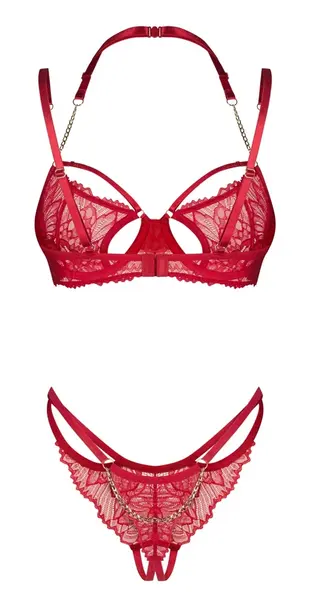 Obsessive Matildea Intimate Set Red with Chains 2XL/3XL