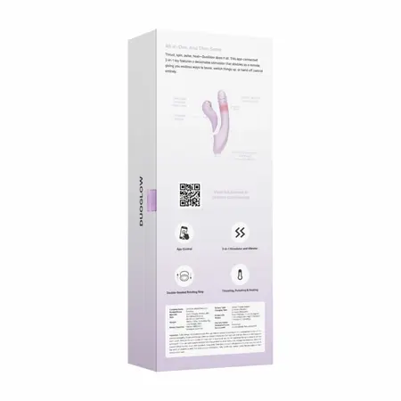 DuoGlow вибратор 2 в 1 със затопляне и приложение, лилав