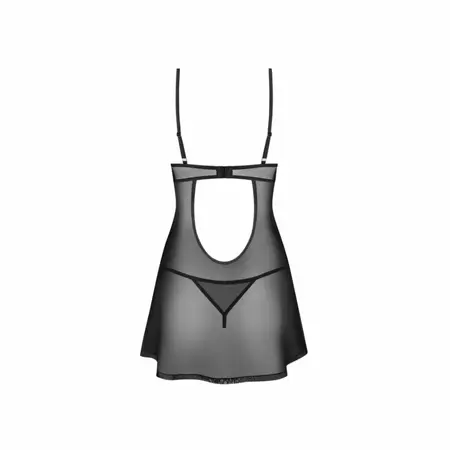 Obsessive Euridia Chemise & Tanga Set Black M/L