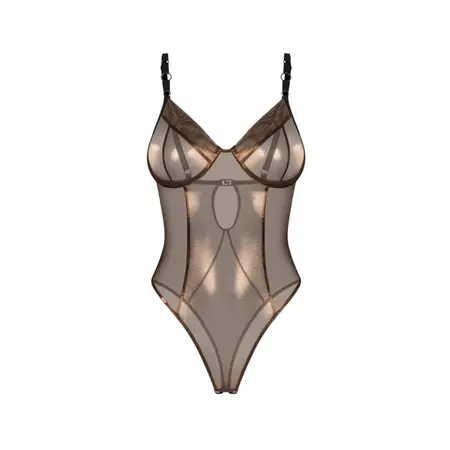 Obsessive Soranna Brown Mesh Bodysuit 2XL/3XL