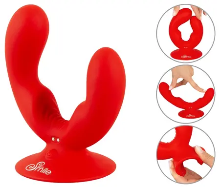 Sweet Smile Dual Vibrator Flexible Intimate System with Suction Cup Pink