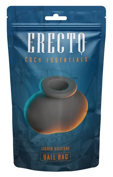 Erecto Liquid Silicone Anatomical Ball Support Ring 7x8.5cm Black