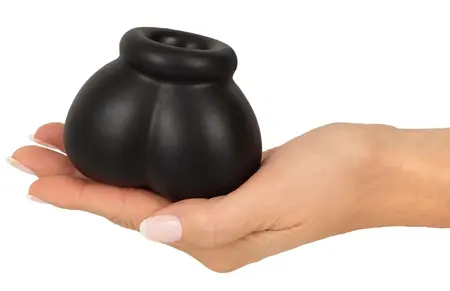 Erecto Liquid Silicone Anatomical Ball Support Ring 7x8.5cm Black