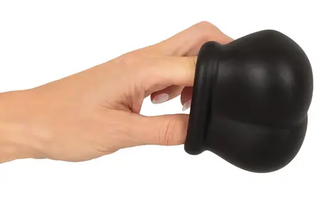 Erecto Liquid Silicone Anatomical Ball Support Ring 7x8.5cm Black