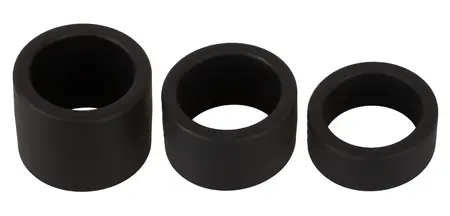 Erecto Liquid Silicone Ball Ring Set - 3 Sizes, Flexible, Black