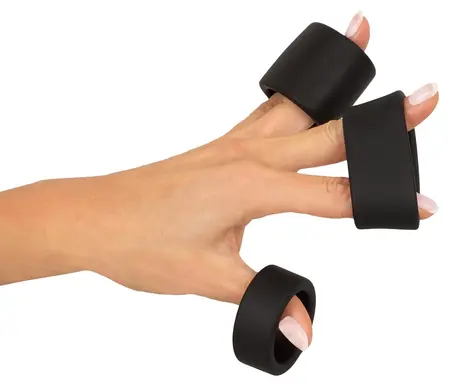 Erecto Liquid Silicone Ball Ring Set - 3 Sizes, Flexible, Black
