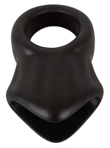 Erecto Liquid Silicone Intimate Ring & Ball Stretcher Duo, Black, 8 cm