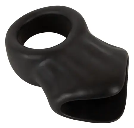 Erecto Liquid Silicone Intimate Ring & Ball Stretcher Duo, Black, 8 cm