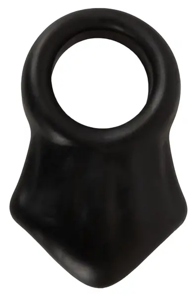 Erecto Liquid Silicone Intimate Ring & Ball Stretcher Duo, Black, 8 cm
