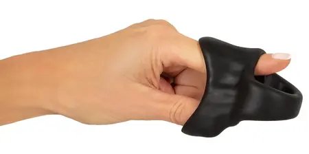 Erecto Liquid Silicone Intimate Ring & Ball Stretcher Duo, Black, 8 cm