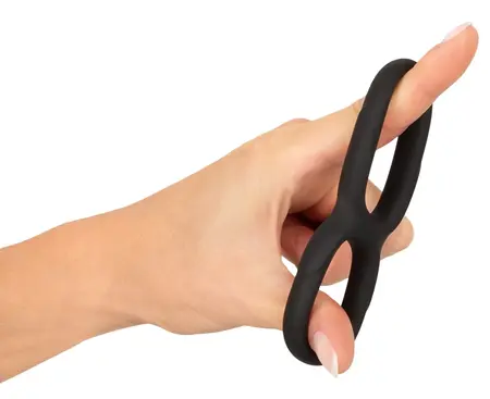 Erecto Double Support Ring Liquid Silicone Flexible Black 19g