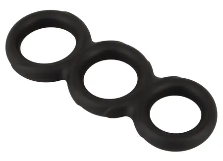 Erecto Triple Ring Liquid Silicone Anatomical Support System Black
