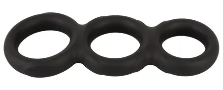 Erecto Triple Ring Liquid Silicone Anatomical Support System Black