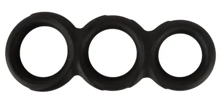 Erecto Triple Ring Liquid Silicone Anatomical Support System Black