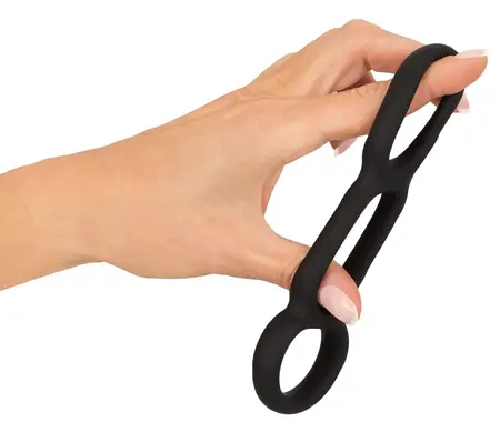 Erecto Triple Ring Liquid Silicone Anatomical Support System Black
