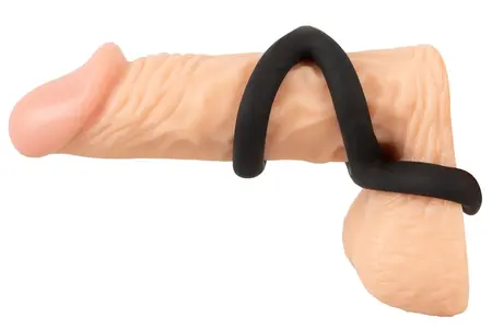 Erecto Triple Ring Liquid Silicone Anatomical Support System Black