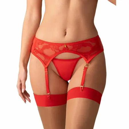 Obsessive Aliosa Gift Box Red - Luxury Lingerie Set with Perfume & Bath Bomb L/XL