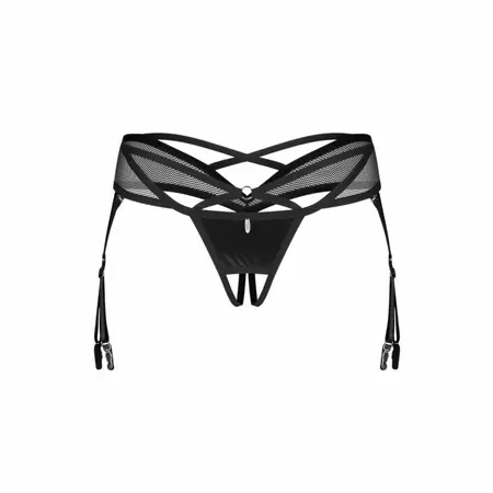 Obsessive Dominna Open Design Thong Black with Adjustable Straps 2XL/3XL