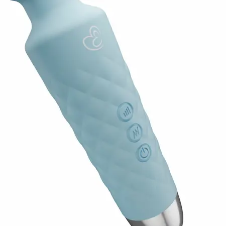 EasyToys Mini Wand Vibrator Blue - 18 Modes, USB Rechargeable, Silicone