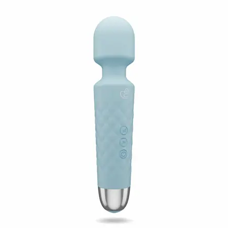 EasyToys Mini Wand Vibrator Blue - 18 Modes, USB Rechargeable, Silicone