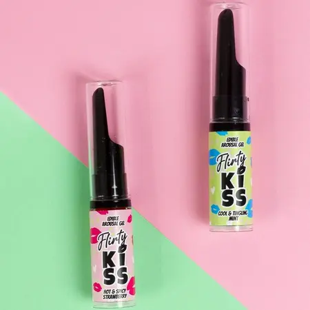Secret Play Flirty Kiss Dual Sensation Edible Gels Strawberry & Mint 2x8g