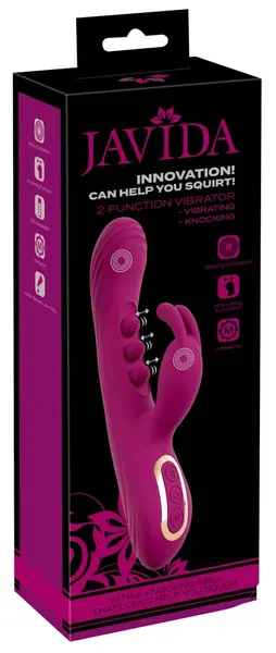Javida 2F Silicone Dual-Action Vibrator, 7 Modes, Rechargeable, 22.5cm