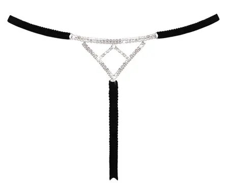 Cottelli Lingerie Adjustable Rhinestone Black Straps S-L
