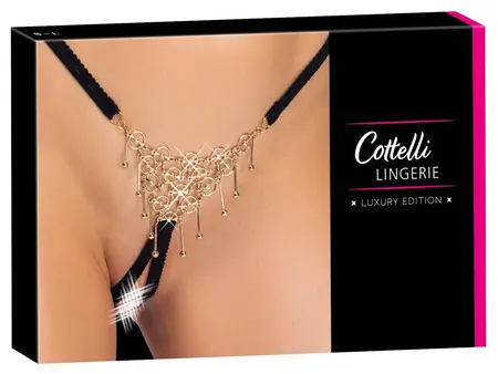 Cottelli LINGERIE String S-L Adjustable White Gold-Effect Decoration