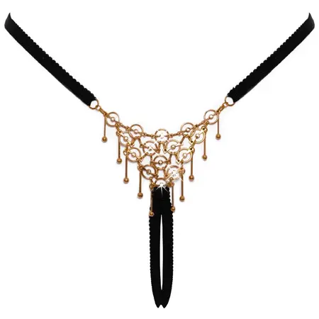 Cottelli LINGERIE String S-L Adjustable White Gold-Effect Decoration
