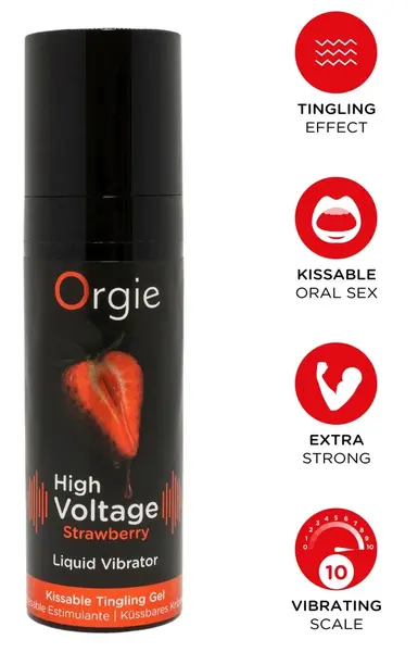 Orgie High Voltage Strawberry Gel 15ml - Intense Tingling Effect