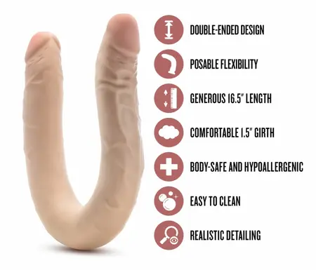 Dr. Skin Plus Flexible Double Model 35.5 cm - Beige, Silky Surface