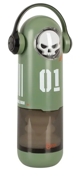 SKULL 3F тласкащ вибратор със затопляне, черен, 30 см