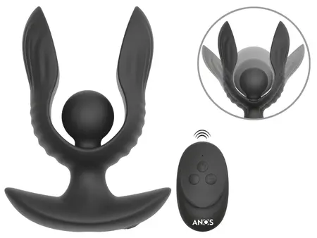 ANOS RC Inflatable Silicone Plug with Vibration, Expandable, Black, 10.9 cm