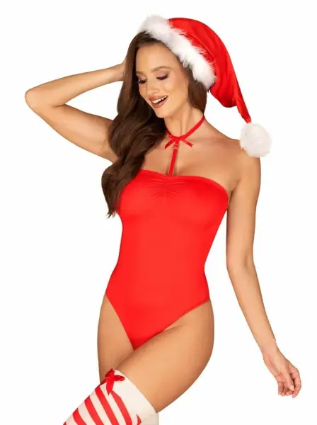 Obsessive Kissmas Adjustable Festive Red Body - Soft Stretch Material L/XL