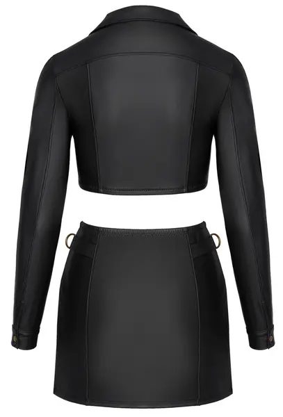 Cottelli PARTY Set - Black Matte Top & Mini Skirt, XL, Decorative Details