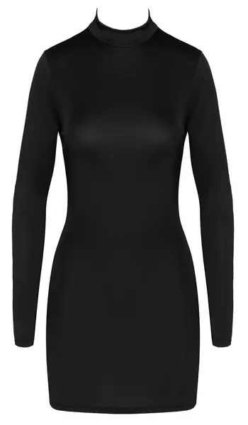 Cottelli PARTY Mini Dress with Gold Chains, Black, Size S