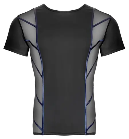 NEK Men's Shirt M Black Matt Look with Metallic Blue Accents
