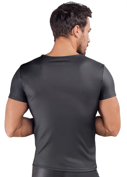 NEK Men's Fitted Black Shirt S with Metallic Blue Accents and Mesh Panels
