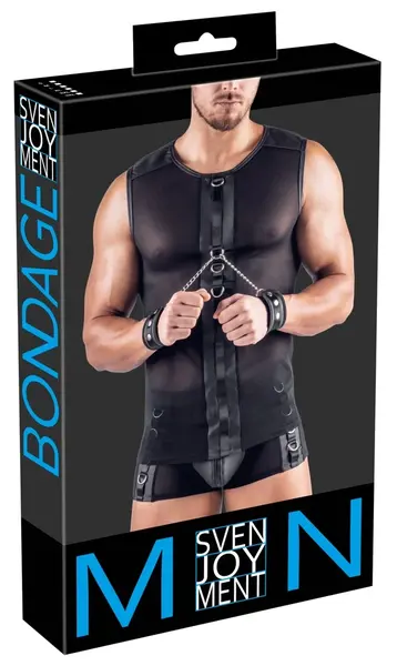 Svenjoyment Bondage Mesh Shirt 3XL with Matte Cuff System - Black