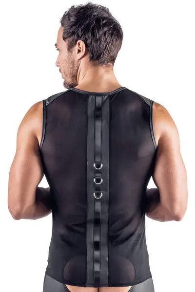 Svenjoyment Bondage Mesh Shirt 3XL with Matte Cuff System - Black