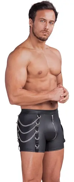 NEK Matte Look Men's Pants S with Chains & Cargo Pocket, Black