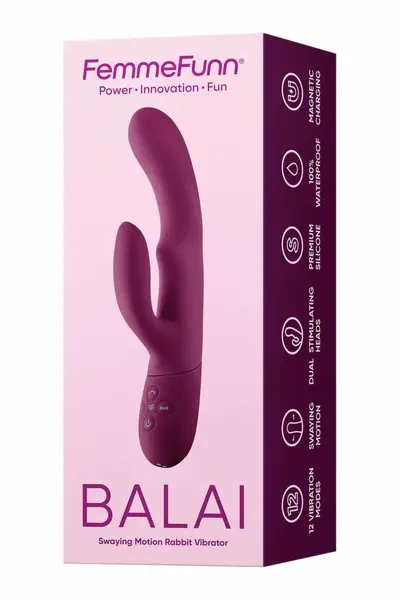 FemmeFunn Balai Dark Fuchsia Dual Motor Swaying Intimate Machine 23cm