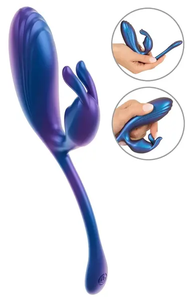 Sweet Smile Metallic Flexible Double Silicone Dual-Action System 22.5cm