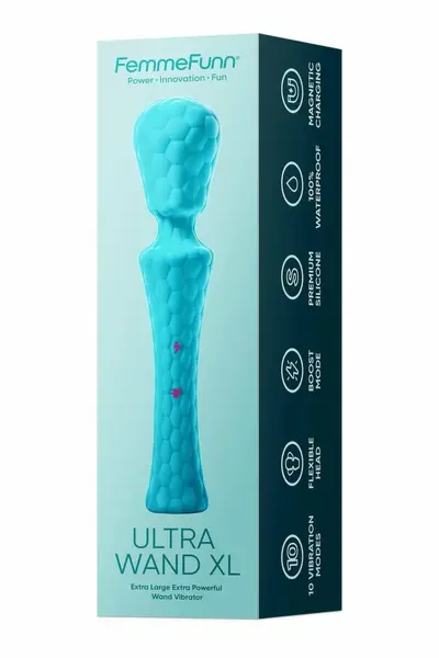 FemmeFunn Ultra Wand XL Turquoise - Extra Large Rechargeable Massager